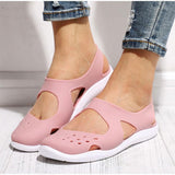Perforiert Einfarbig Sommer Flache Sandalen