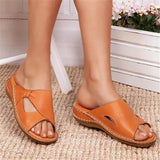 Schleife Keilabsatz Slippers Pink