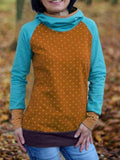 Print Langarm Sweatshirt mit Kapuze