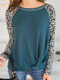 Leopard Lang Ärmeln Sweatshirts mit Crew Ausschnitt