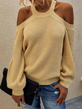 Gestrickt Baumwolle Pullover mit langen Ärmeln für Frauen