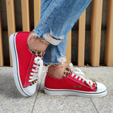 Canvas Leopard Hingucker Plateau Schnürung Sneakers
