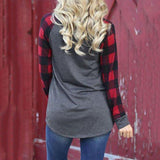 Rot Lässig Print Buchstabe Rundhals Shirts & Blusen&Shirts