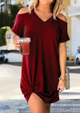 Solides Cold Shoulder Minikleid ohne Halskette