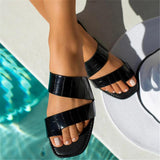Glanz Kariert Slip on Pantoffel