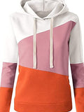 Normal Baumwollgemisch Lässig Farbblock Sweatshirt