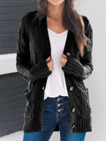 V Ausschnitt Cardigan mit Plastikschnalle