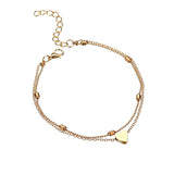 Minimalist Herz Fußkette Sexy Sommer Strand Schmuck Golden Silber