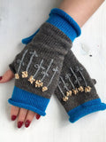 Grau Lässige Baumwollgemische Handschuhe