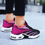 Sportlish Flyknit Stoff Bequem Keilabsatz Sneakers