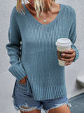 V Ausschnitt Gestrickt Elegant Warm Pullover Shirts