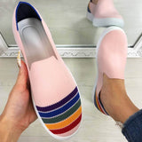 Regenbogen Streifen Schlupf Flach Sneakers