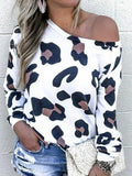 Wie die Abbildung zeigt Lässig Print Langarm Leopard Sweatshirt