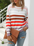 Minimalist Streifen Leicht Farbe Block Pullover