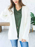 Lang Cardigan Zopfgestrickt Schwarz Weiss