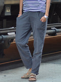 Jogginghose aus Leinen mit Seitentaschen