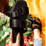 Glanz Kariert Slip on Pantoffel