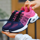 Flyknit Stoff Farbkombination Schnürsneakers Lila Pink