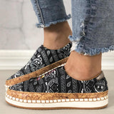 Stoff Muster Schlupf Flach Sneakers