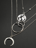 Damen Rund  Mond Halsketten