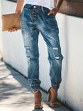 Lässig Retro Brüste Denim Hose
