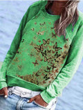 Schmetterling Langarm Print Shirts & Blusen&Shirts