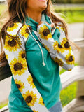 Grün Urlaub Baumwollgemisch Langarm Patchwork Sweatshirt