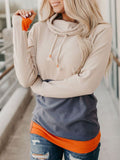 Baumwollgemisch Lässig Langarm Sweatshirt