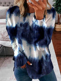 Baumwollgemisch Langarm Batik Lässig Shirts & Blusen&Shirts