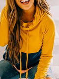 Kurkumagelb Baumwollgemisch Kapuze Langarm Sweatshirt