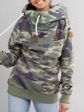 Armeegrün Langarm Baumwollgemisch Kapuze Sweatshirt