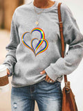 Rundhals Lässig Langarm Sweatshirt