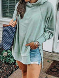 Hellgrün Lässig Baumwollgemisch Patchwork Sweatshirt