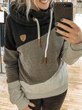 Multifarben Langarm Kapuze Sweatshirt