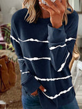 Rundhals Print Lässig Baumwollgemisch Shirts & Blusen&Shirts