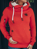 Langarm Patchwork Baumwollgemische Sweatshirts mit Kapuze