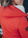 Langarm Patchwork Baumwollgemische Sweatshirts mit Kapuze