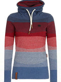 Patchwork Farbblock Sweatshirts mit Kapuze