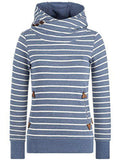 Streifen Lässige Sweatshirts mit Kapuze