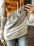 Gelb Patchwork Lässig Sweatshirt