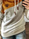 Gelb Patchwork Lässig Sweatshirt