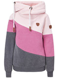 Normal Unifarben Lässig Farbblock Sweatshirt