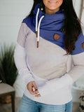 Multifarben Unifarben Kapuze Langarm Lässig Sweatshirt