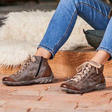 Alle Jahreszeiten Flache Stiefelette mit Reißverschluss