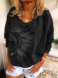 Gemustertes T-Shirt mit Rundhals
