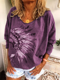 Gemustertes T-Shirt mit Rundhals