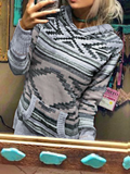 Große Größen Böhmischer Kapuzenpullover aus Baumwolle