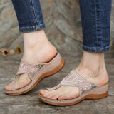 Stickerei Orthopädische bequeme Flip Flop Sandalen
