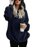 Flauschige Sweatshirt mit Reißverschluss und Kapuze