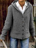 Langarm Strickjacke mit Kapuze
